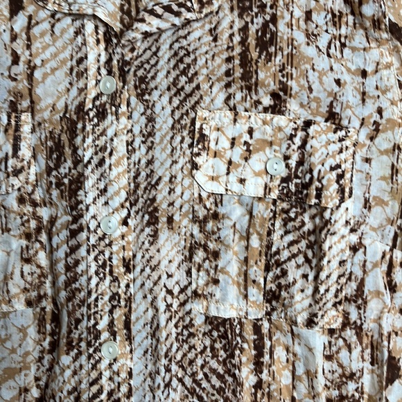 Lucky Brand Print Button Down Collared Long Sleeve Shirt Size Medium - Picture 3 of 10